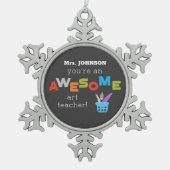 Kunstleraar appreciatiedag verf penseel, Geweldige Tin Sneeuwvlok Ornament (Voorkant)