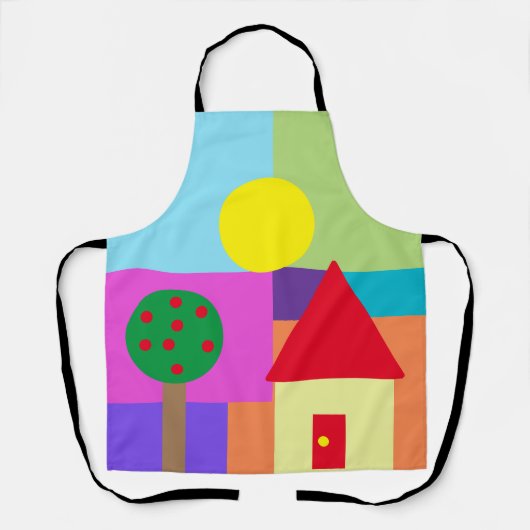 Kunstleraar Colorful Shapes Schort (Voorkant)