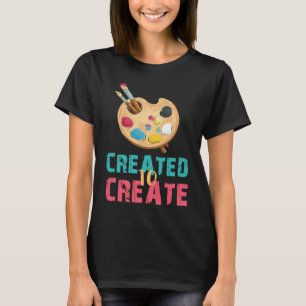 Kunstleraar Creëer paletpenseel artistieke student T-shirt