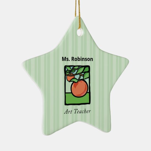 Kunstleraar Dank je, Apple Keramisch Ornament (Rechts)