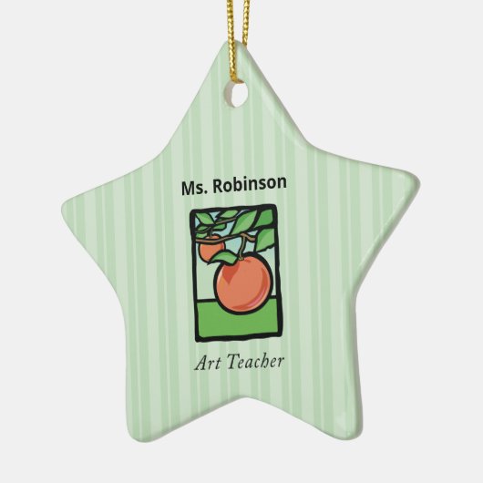 Kunstleraar Dank je, Apple Keramisch Ornament (Links)