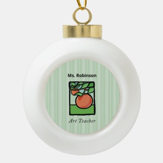 Kunstleraar Dank je, Apple Keramische Bal Ornament (Voorkant)