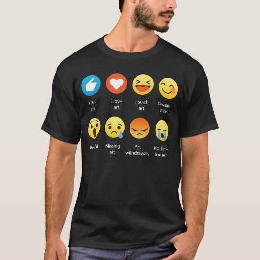 Kunstleraar Emoji Emoticon Funny Graphic Design T-shirt (Voorkant)