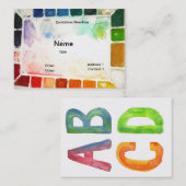 Kunstleraar en schilderkaarten visitekaartje (Voorkant / Achterkant)