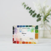 Kunstleraar en schilderkaarten visitekaartje (Staand voorkant)