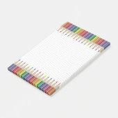 Kunstleraar gekleurd potlood post-it® notes (Schuin)