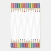 Kunstleraar gekleurd potlood post-it® notes (Voorkant)