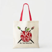 Kunstleraar Geschilderde appel- en schilderpenseel Tote Bag (Voorkant)