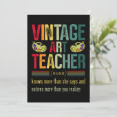  kunstleraar grappige artistieke kunst bedankkaart (Staand voorkant)