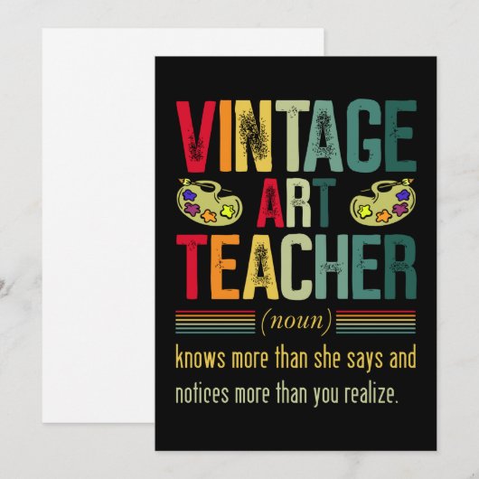  kunstleraar grappige artistieke kunst bedankkaart (Voorkant / Achterkant)