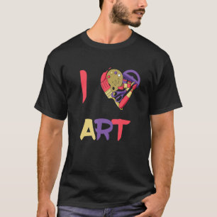 Kunstleraar Ik Hou Van Kunstenaar Schilder Student T-shirt