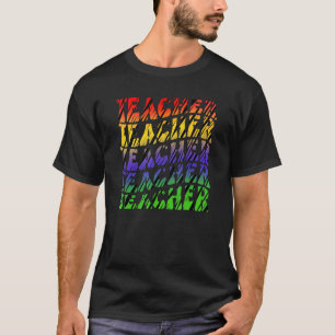 Kunstleraar Inspirerend, kleurrijk elementair onde T-shirt