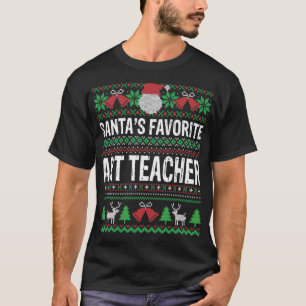 Kunstleraar kerstcadeautje Santas Favoriete kunst T-shirt