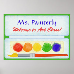 Kunstleraar klaslokaal — Welkomstteken Paint Pal Poster