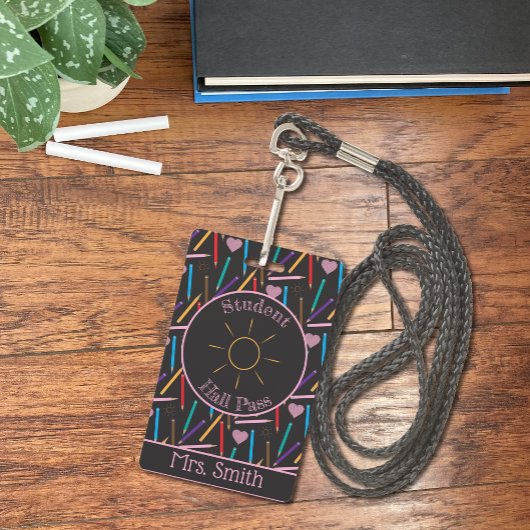 Kunstleraar-kleur-encils met portaalpaspoort badge