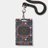 Kunstleraar-Kleurpotloden Doodle Halpas Badge (Voorzijde met lanyard)