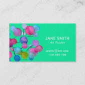 Kunstleraar kleurrijke abstracte kunst visitekaartje (Voorkant)