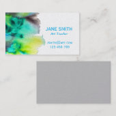 Kunstleraar kleurrijke waterverf abstracte kunst visitekaartje (Voorkant / Achterkant)