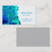Kunstleraar kleurrijke waterverf abstracte kunst visitekaartje (Voorkant / Achterkant)
