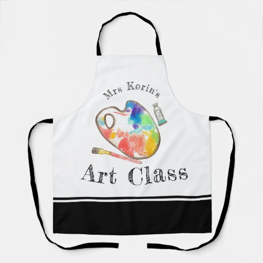 kunstleraar kunst kunstenaar apron schort (Voorkant)