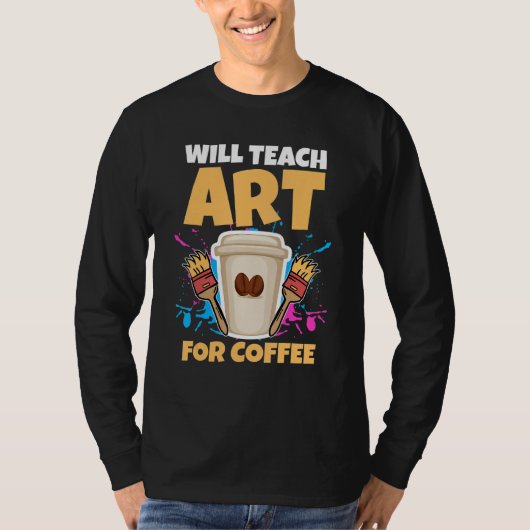 Kunstleraar leert koffie t-shirt (Voorkant)