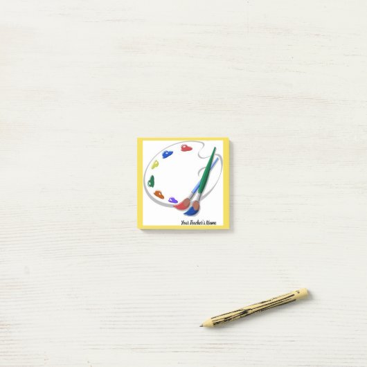 Kunstleraar Memo, Palette Post-it, Gift for Teache Post-it® Notes (Op bureau)
