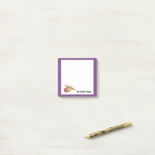 Kunstleraar Memo, Palette Post-it, Gift for Teache Post-it® Notes (Op bureau)