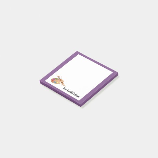 Kunstleraar Memo, Palette Post-it, Gift for Teache Post-it® Notes (Schuin)