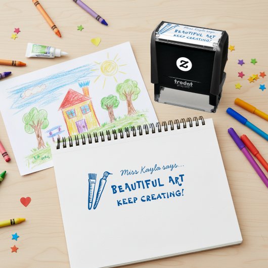 Kunstleraar Mooie Blijf Creëren Prijs Stempel