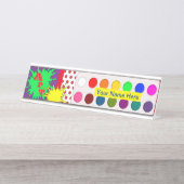 Kunstleraar, Pop kunst, Jouw naam toevoegen, Bureau Naambordje (Voorkant)