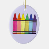 Kunstleraar Rainbow Artist's Crayons School Keramisch Ornament (Rechts)