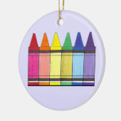 Kunstleraar Rainbow Artist's Crayons School Keramisch Ornament (Links)