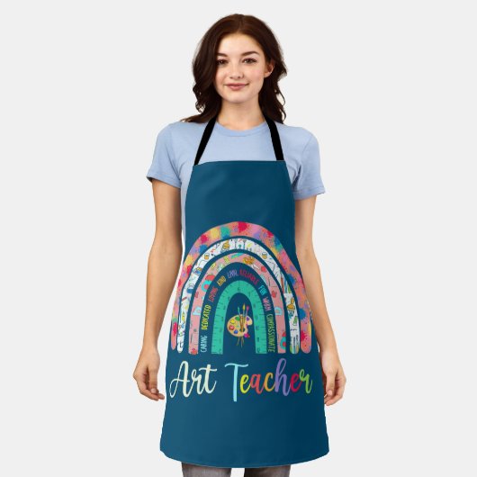 Kunstleraar regenbooggeleider Dedicated Loving Schort (Gedragen)