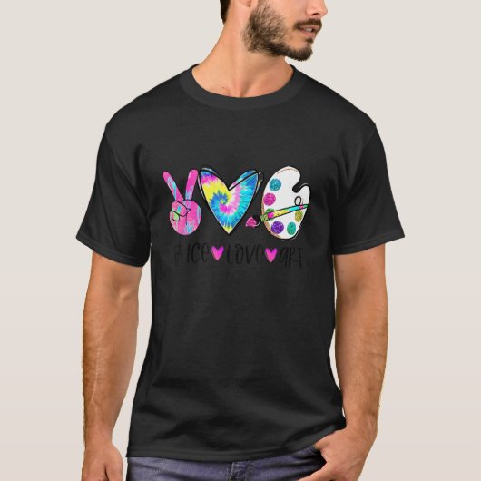 Kunstleraar schilderen van de Vredeskunst T-shirt (Voorkant)