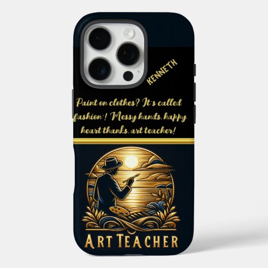 Kunstleraar schildert een zonsondergang Case-Mate iPhone case (Achterkant)
