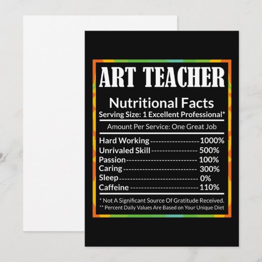 Kunstleraar speelt een grappige artistieke overval bedankkaart (Voorkant / Achterkant)