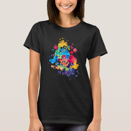 Kunstleraar Spuitverf Spatten T-shirt (Voorkant)