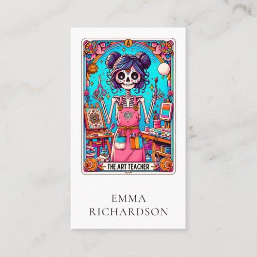 Kunstleraar Tarot Kaart Visitekaartje (Voorkant)