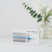 Kunstleraar, terug naar school, Kleurenpotlood, Ku Visitekaartje (Staand voorkant)