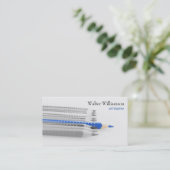 Kunstleraar, terug naar school, Kleurenpotlood, Ku Visitekaartje (Staand voorkant)