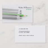 Kunstleraar, terug naar school, Kleurenpotlood, Ku Visitekaartje (Voorkant / Achterkant)