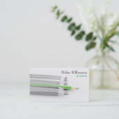 Kunstleraar, terug naar school, Kleurenpotlood, Ku Visitekaartje (Staand voorkant)