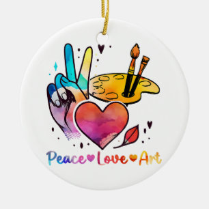 Kunstleraar Vrede Liefde Kunst Voor Kunstenaars En Keramisch Ornament