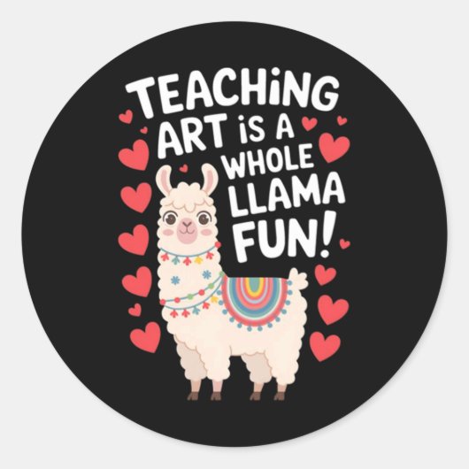 Kunstleraar waardering Lama Ronde Sticker (Voorkant)