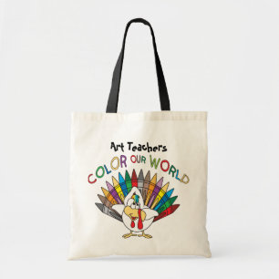Kunstleraren kleuren onze wereld tote bag