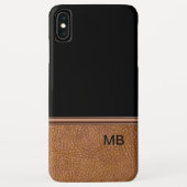 Kunstleren herenmonogram Case-Mate iPhone case (Achterkant)