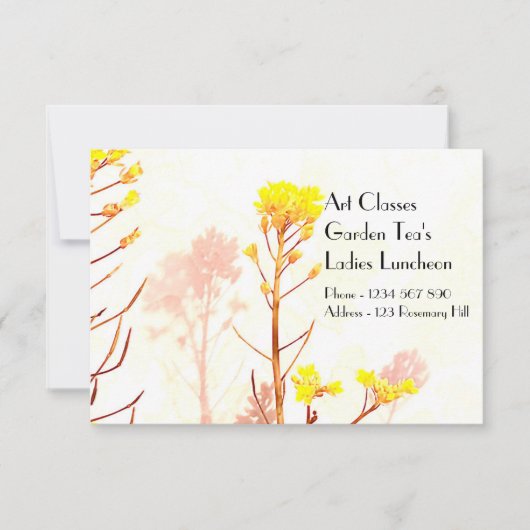 Kunstlessen Dames Lunch Tuin Thee's Kaart (Voorkant)