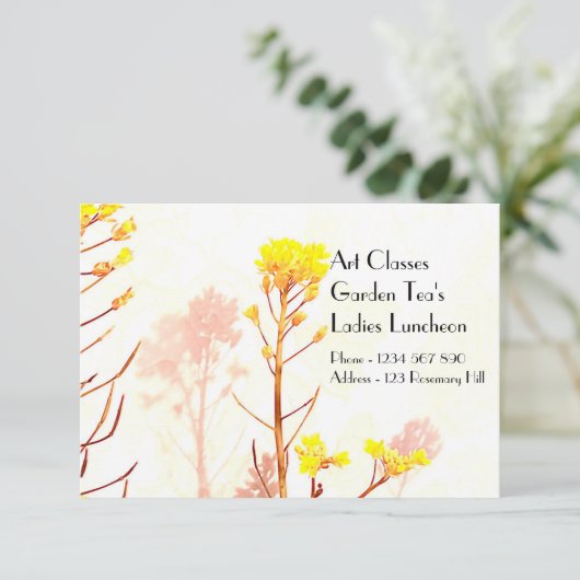 Kunstlessen Dames Lunch Tuin Thee's Kaart (Staand voorkant)