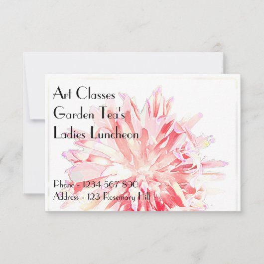 Kunstlessen Dames Lunchroom Theetuin Uitnodiging (Voorkant)