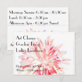 Kunstlessen Dames Lunchroom Tuin Thee Uitnodiging (Voorkant / Achterkant)